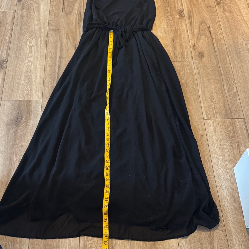 Lily Morgan Black Goddess Princess Flowy Maxi Halter Dress Size Large - Picture 7 of 11